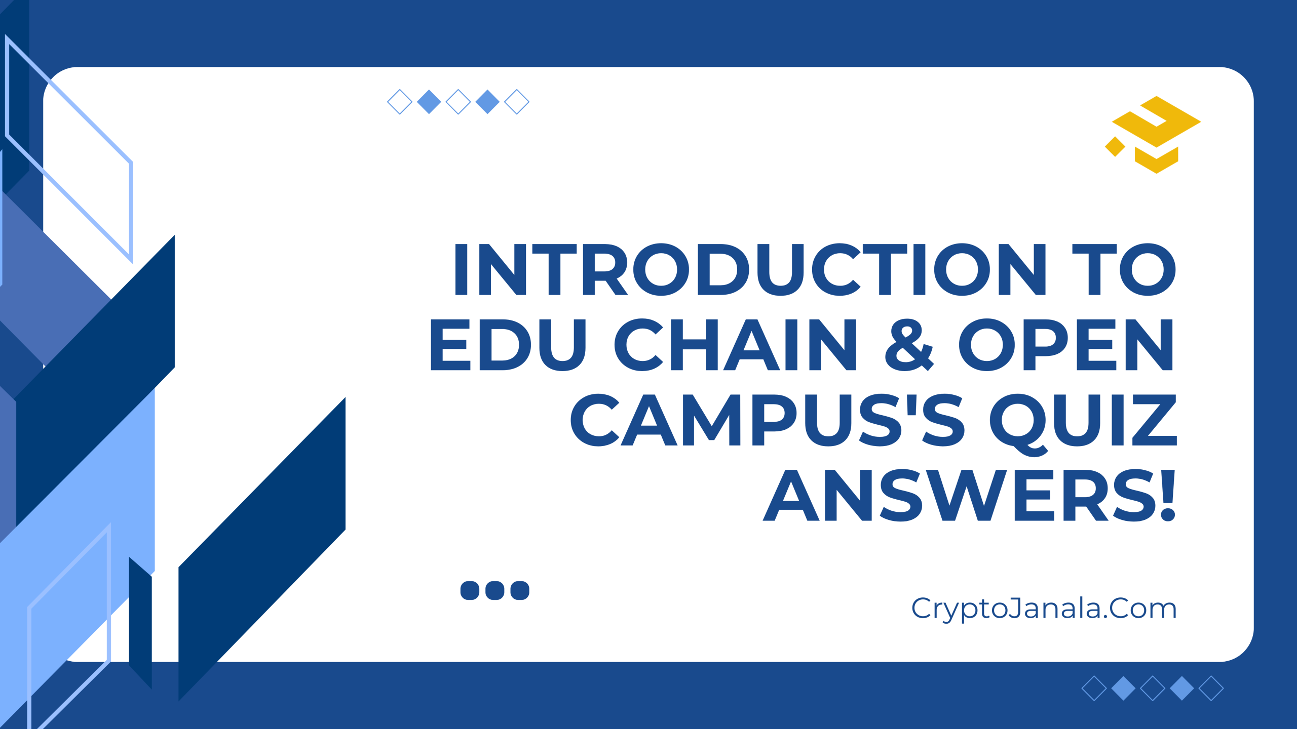 EDU Chain & Open Campus Binance Academy Quiz Answers!